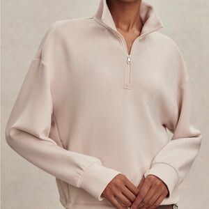 Varley Beige Quarter-Zip Top